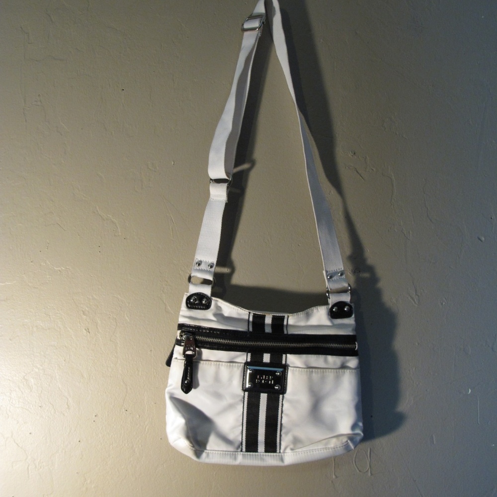 Tyler Rodan Black & white striped  crossbody bag